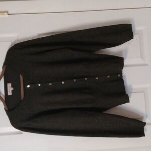 Philosophy heathered black snap up Crew neck sweater Size XXL